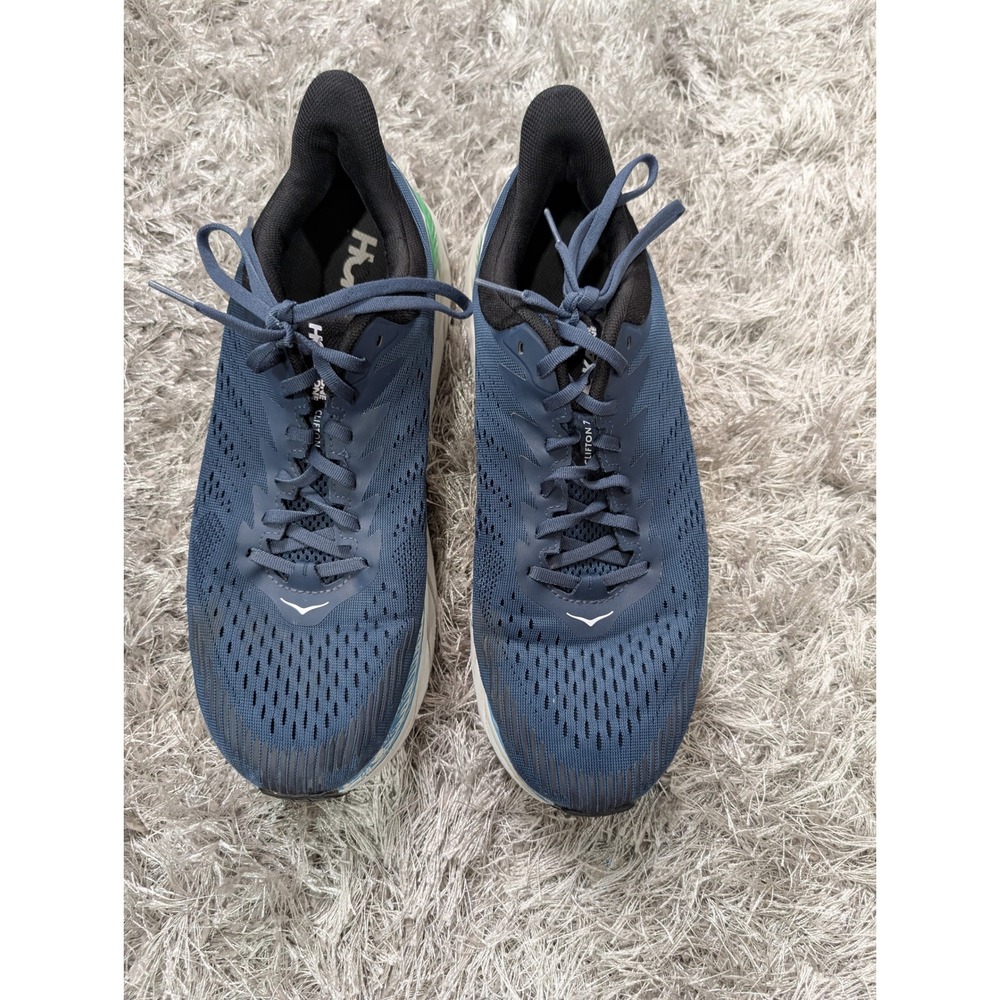 Hoka One One Mens Clifton 7 Running Shoes Blue Green 1110508 MOAN Size 12